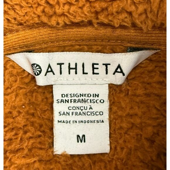 Athleta‎ Tugga Sherpa Hoodie Cattail Brown Women's Size Medium Athletic Gym - Picture 6 of 6